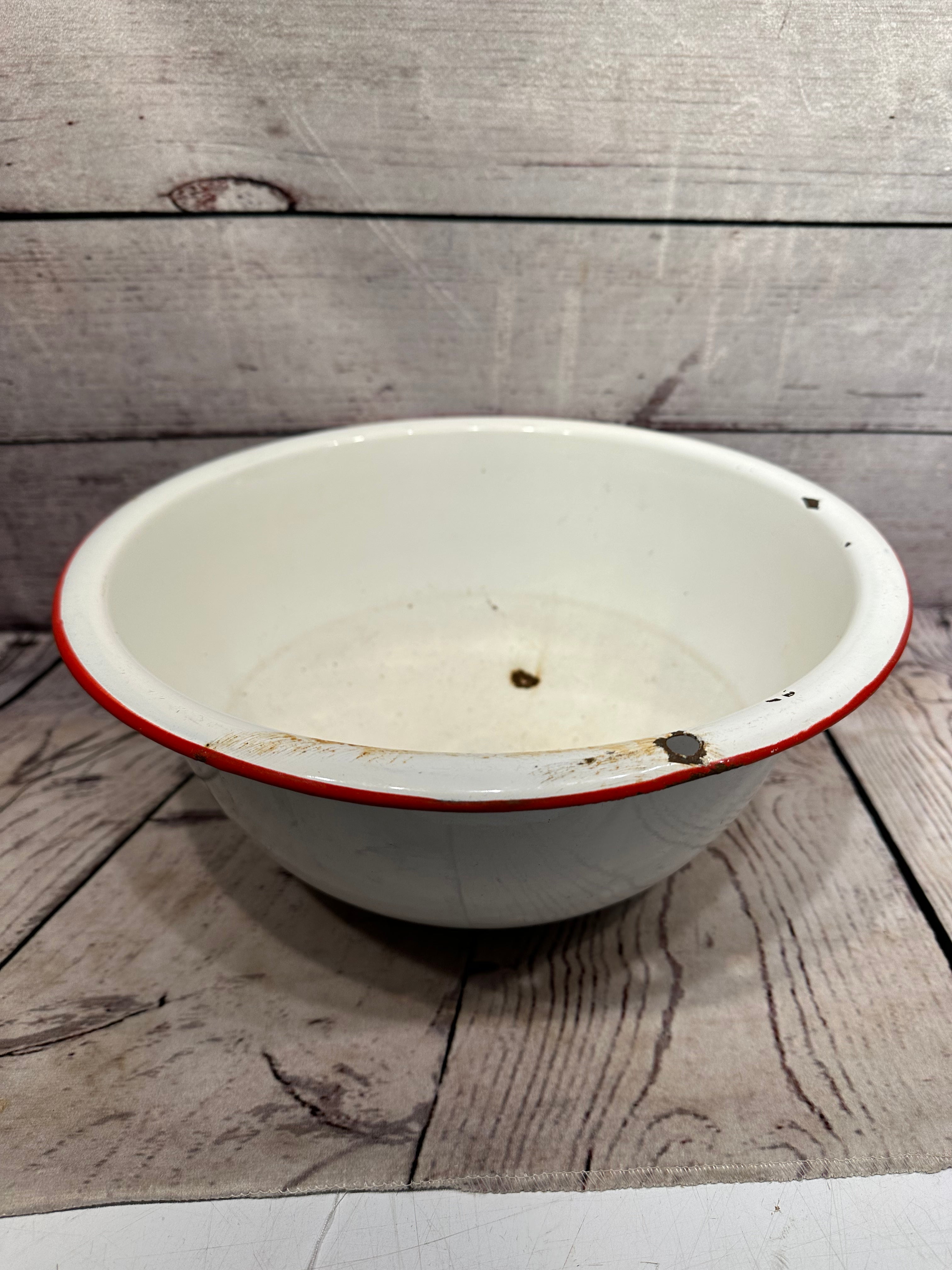 Red Enamel Bowl