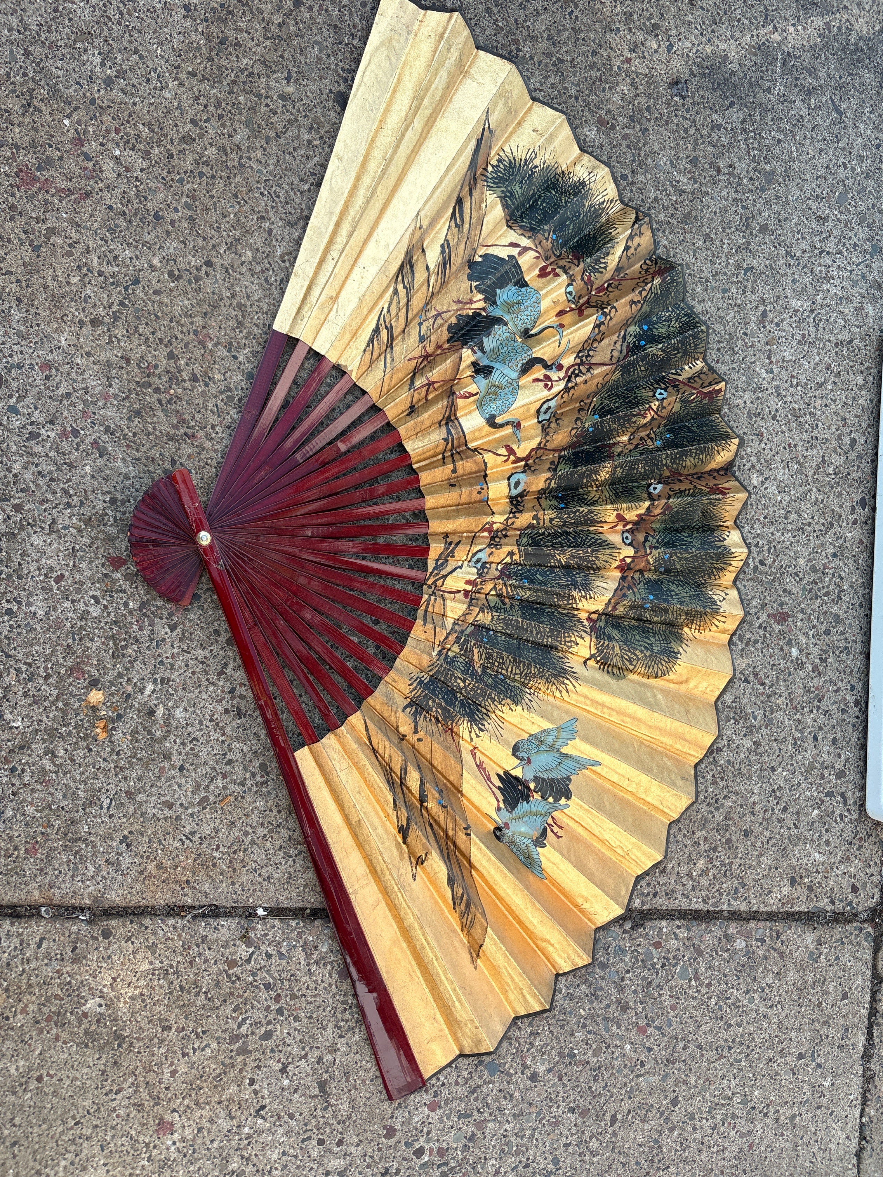 Large bamboo Peacock Fan