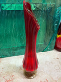 L.E Smith Ruby Red Vase
