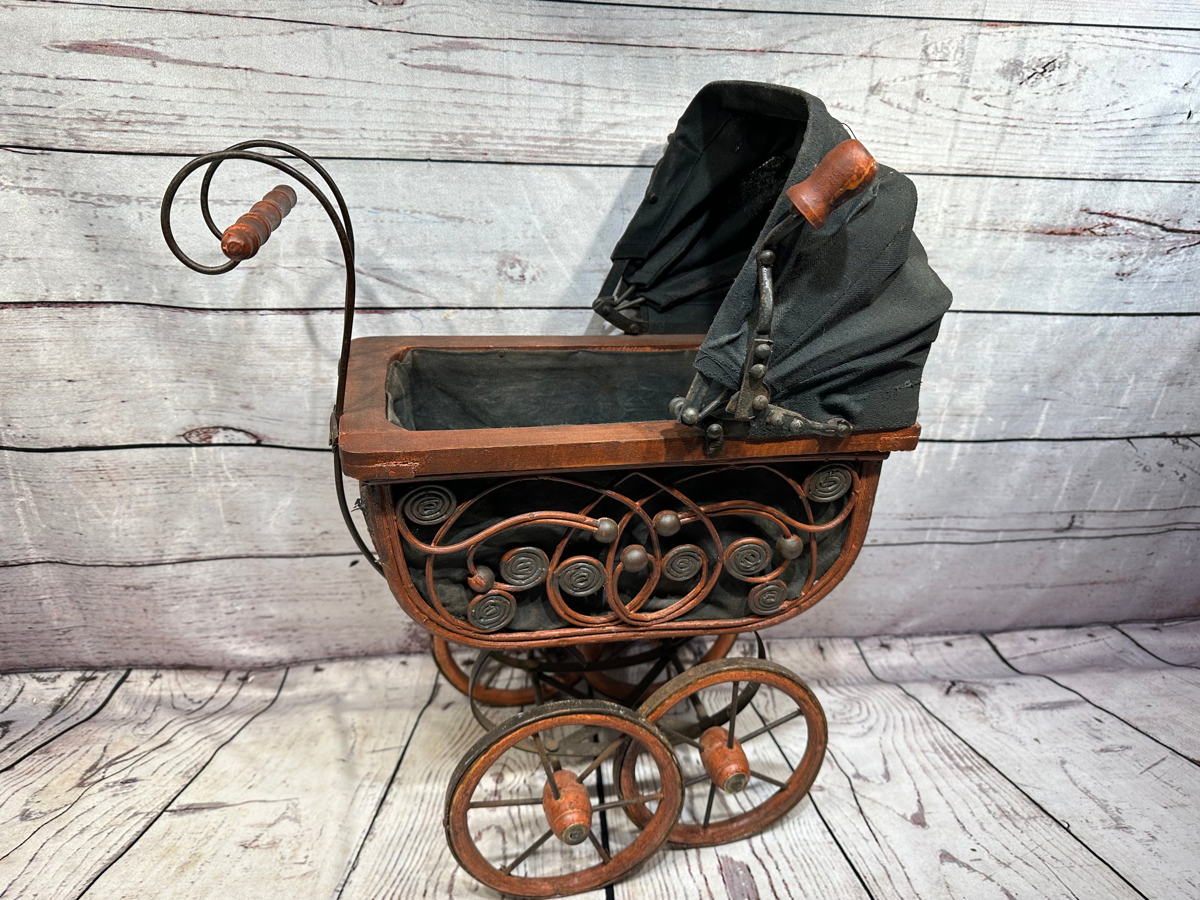1970s Wood Baby Doll Carriage