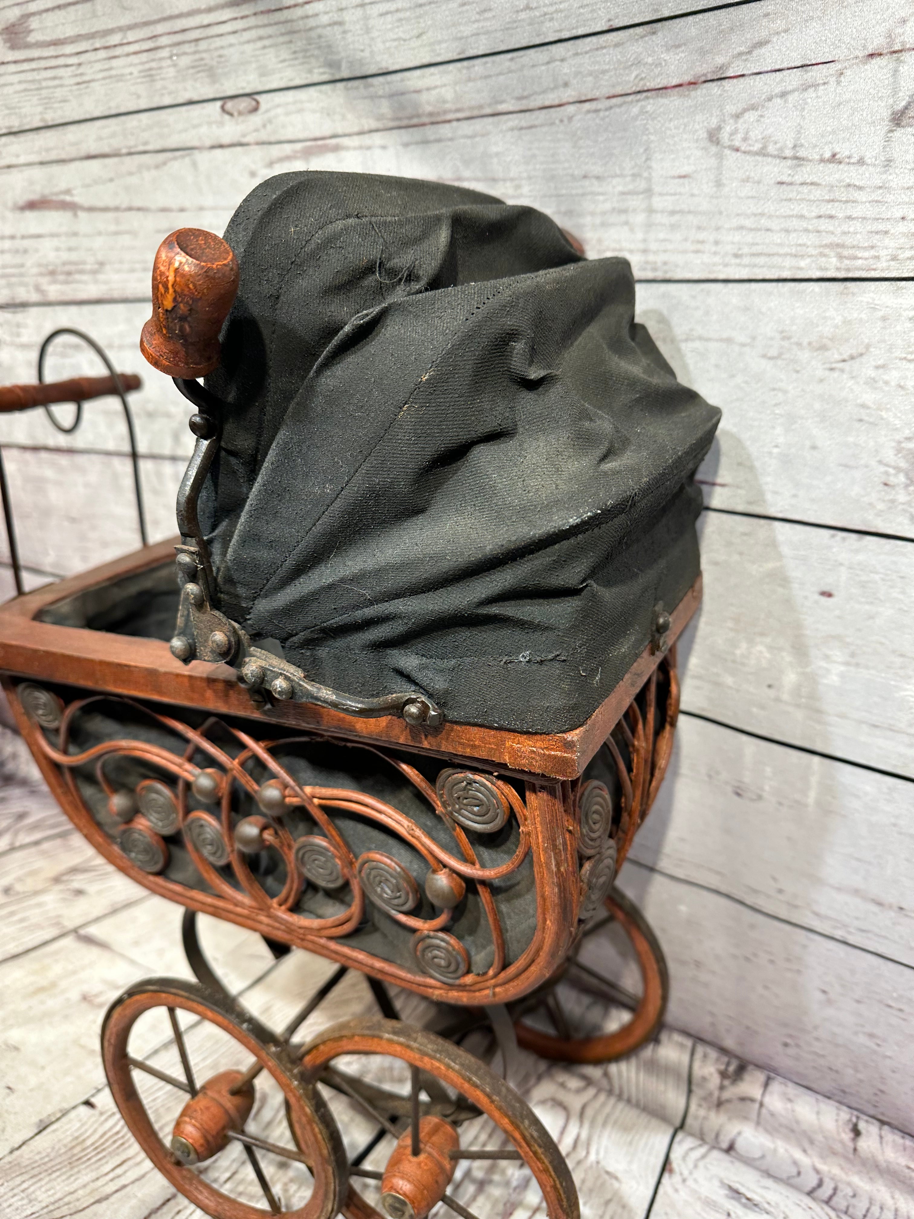 1970s Wood Baby Doll Carriage