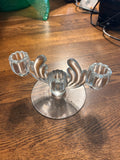 Cut Glass Moose Candle Holders (set2)
