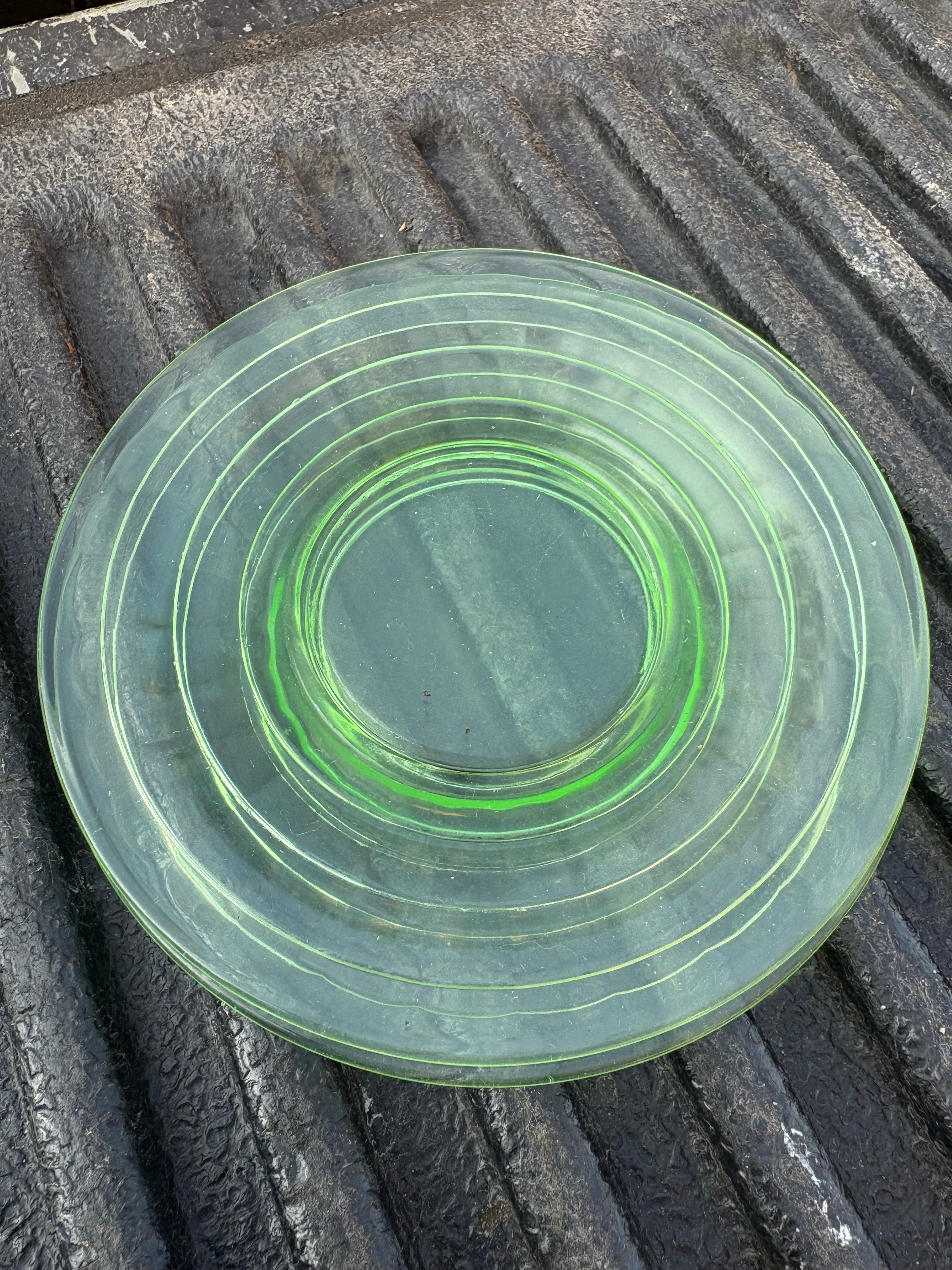 Uranium Glass Tea Plates