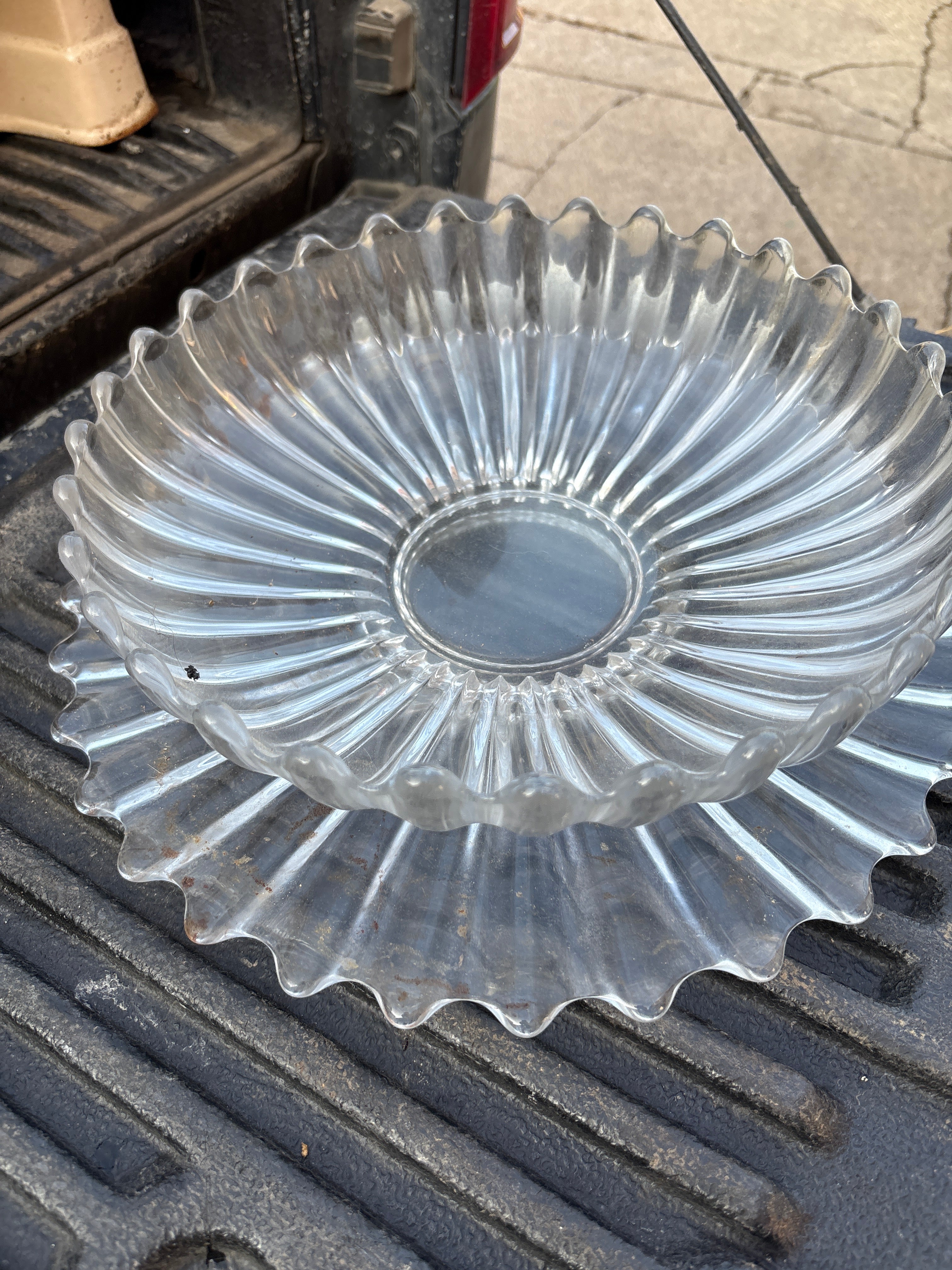 Cut Glass Bowl and Plate set