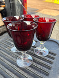 Ruby Red Wine Glasses (4)