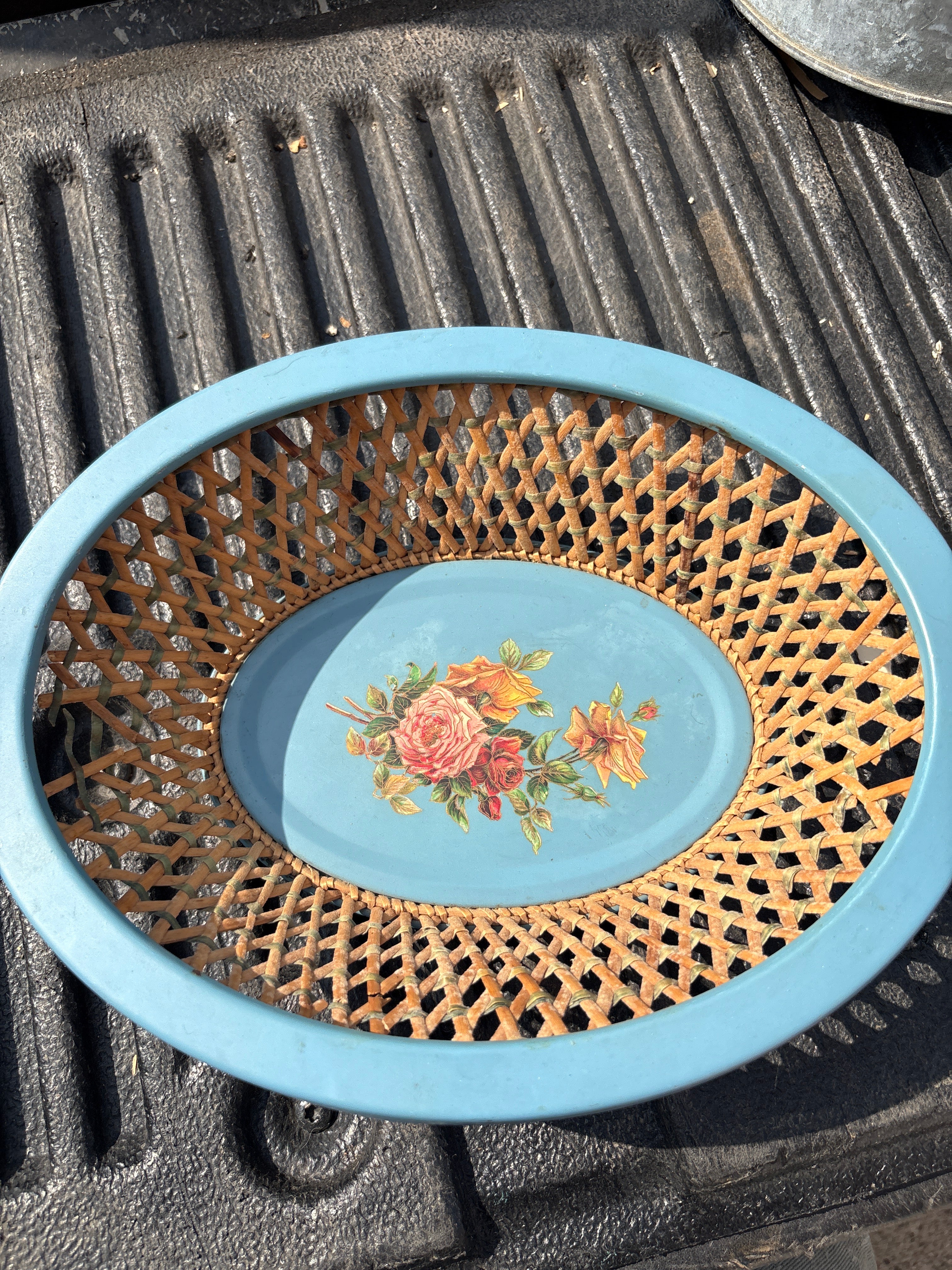 Wicker Basket with Floral
