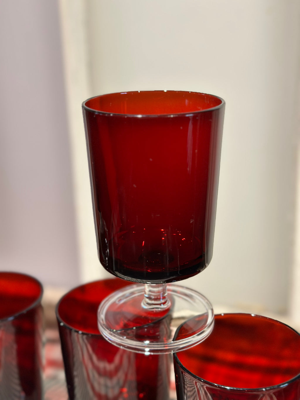 Red Luminarc Glasses