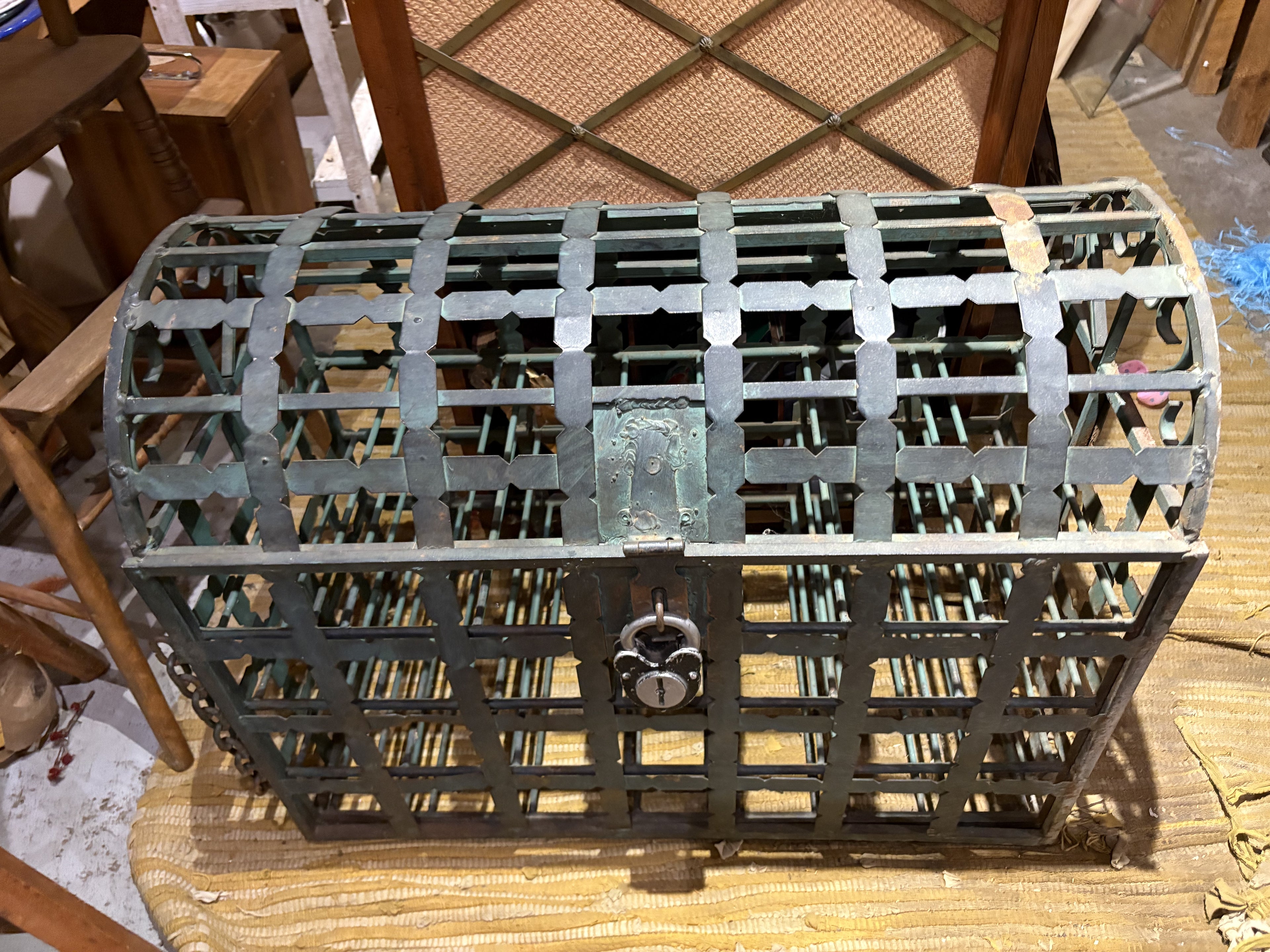 French Wrought Iron Wine Chest
