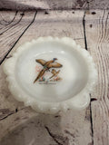 Milk Glass Pheasant Dish
