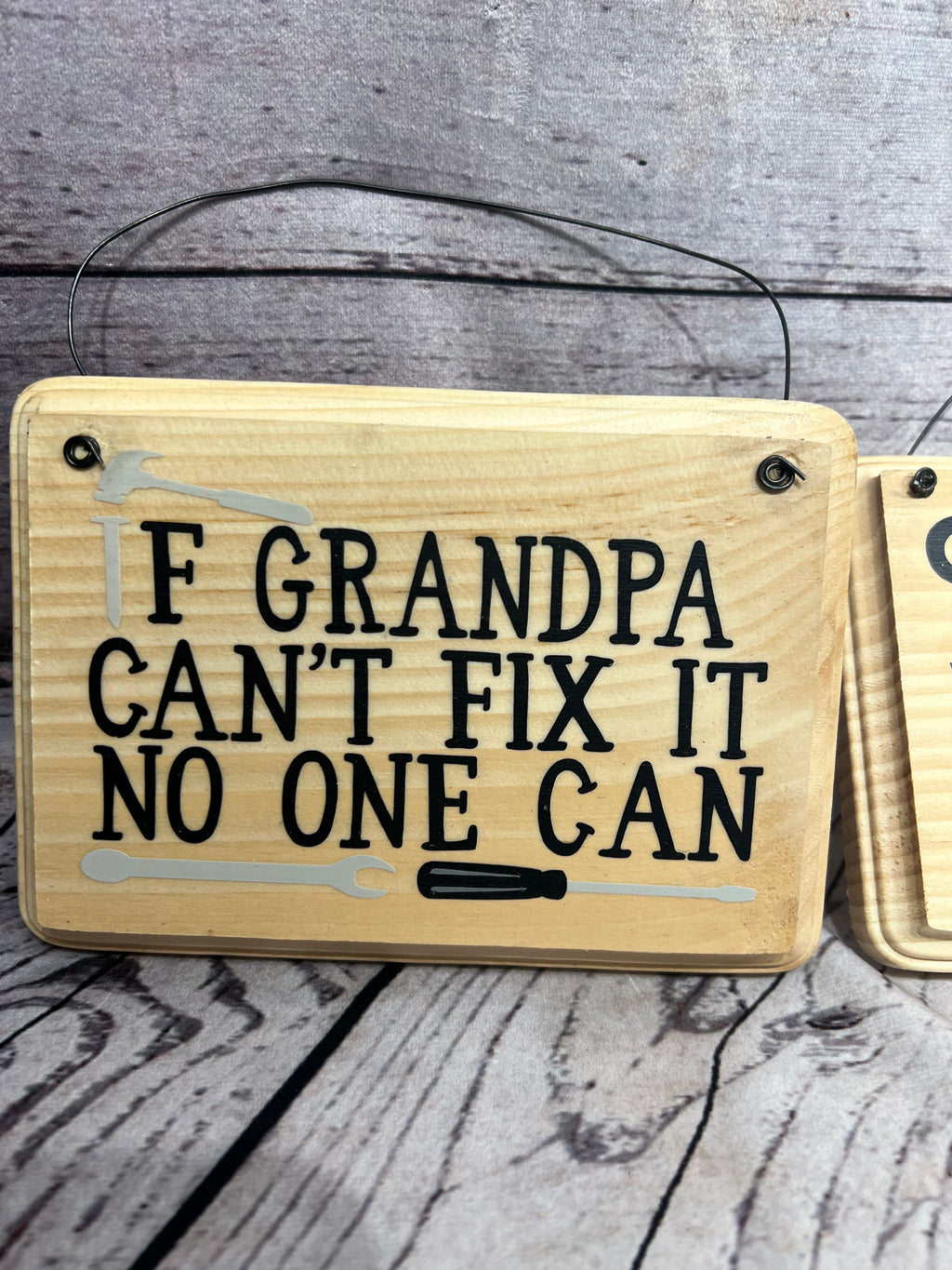 Handmade hanging signs