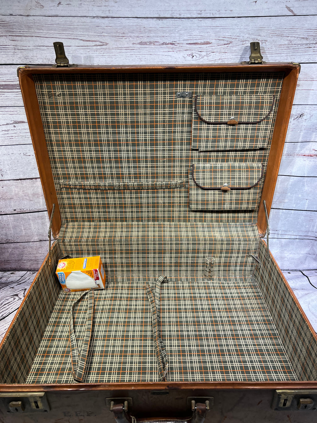 E.E.P Crown Leather Suitcase