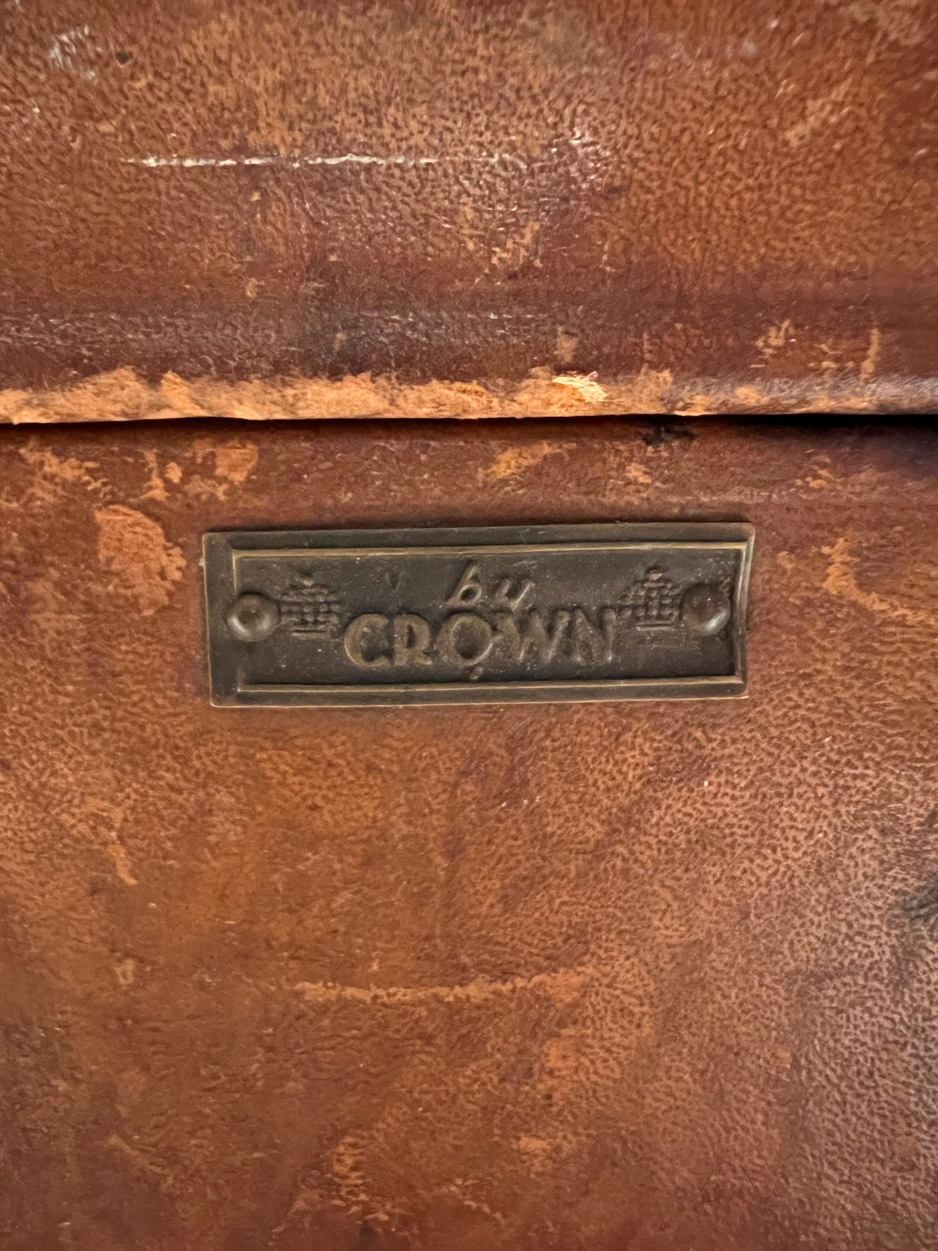 E.E.P Crown Leather Suitcase