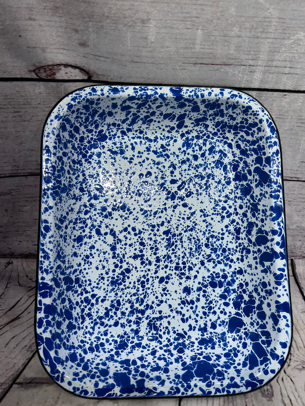 Enamel Cobalt Swirl Pan