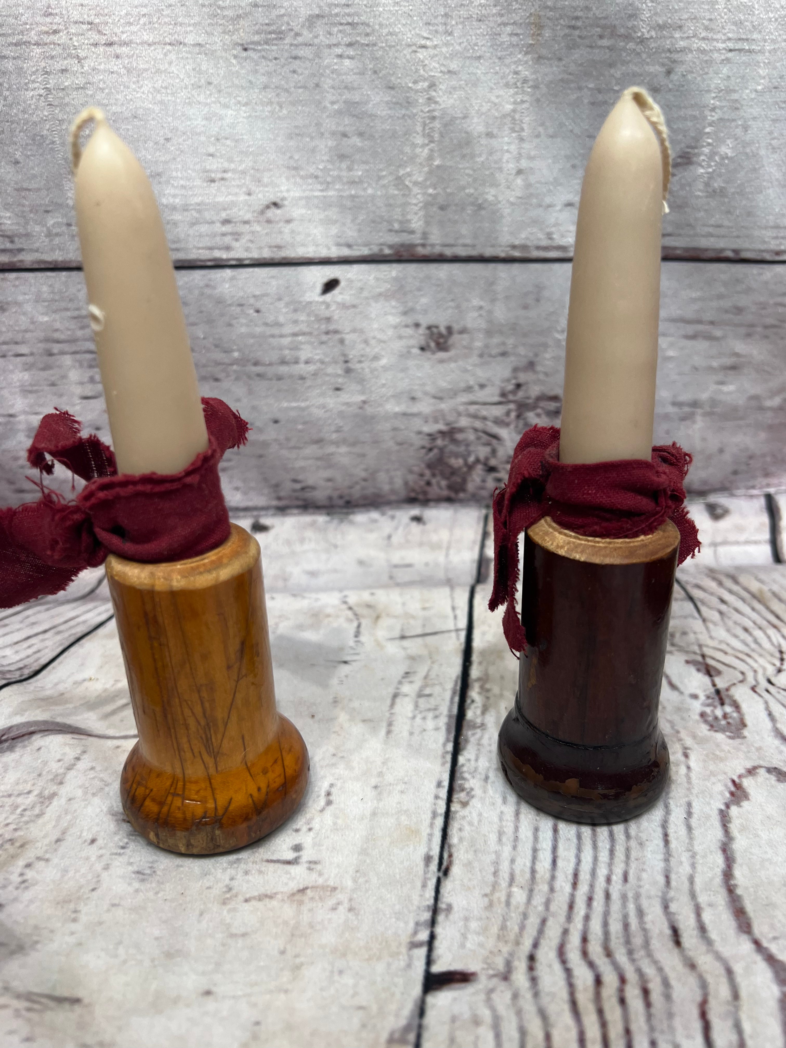 Wood candle holders