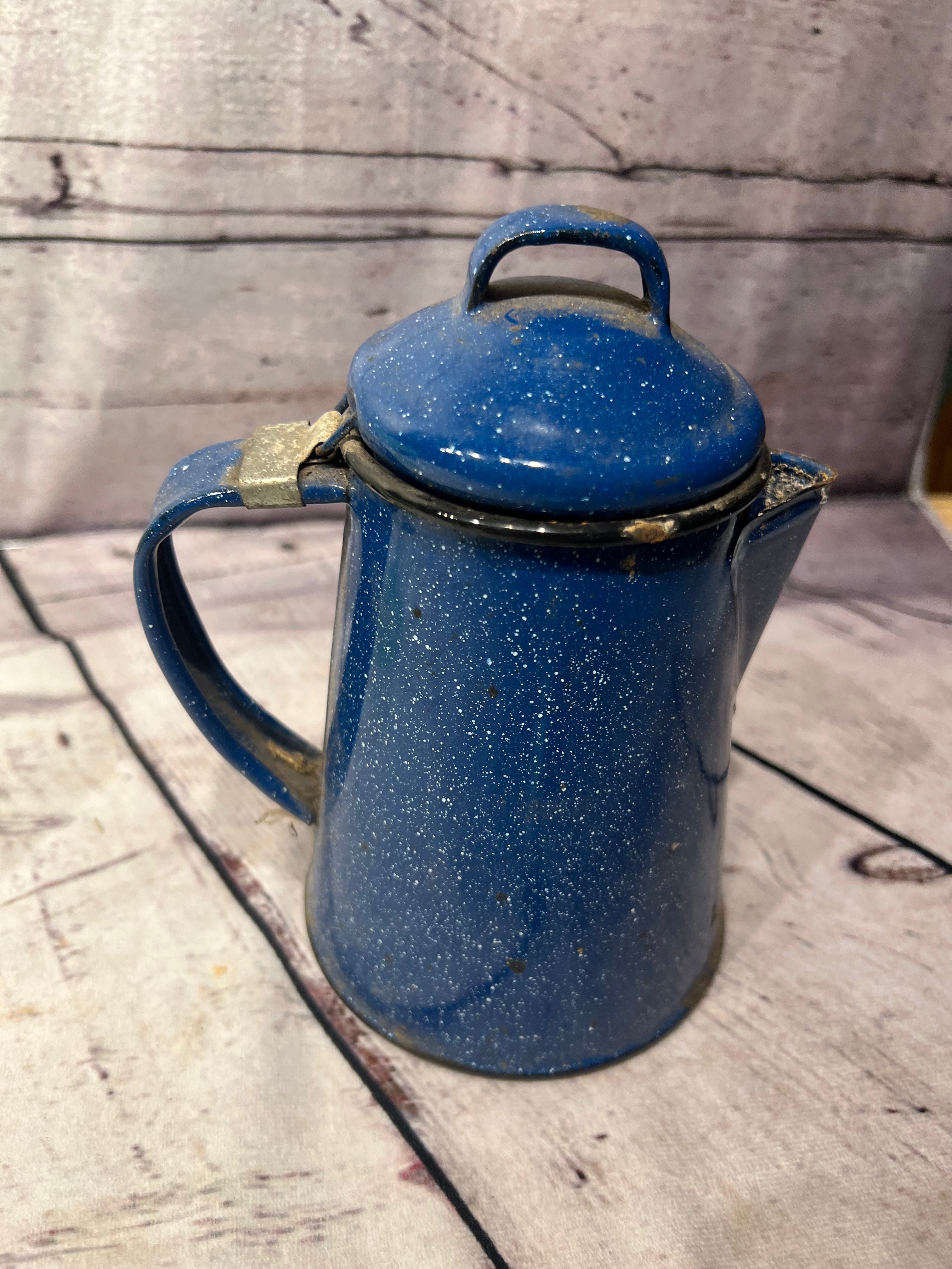 Navy Blue Enamel Tea Pot