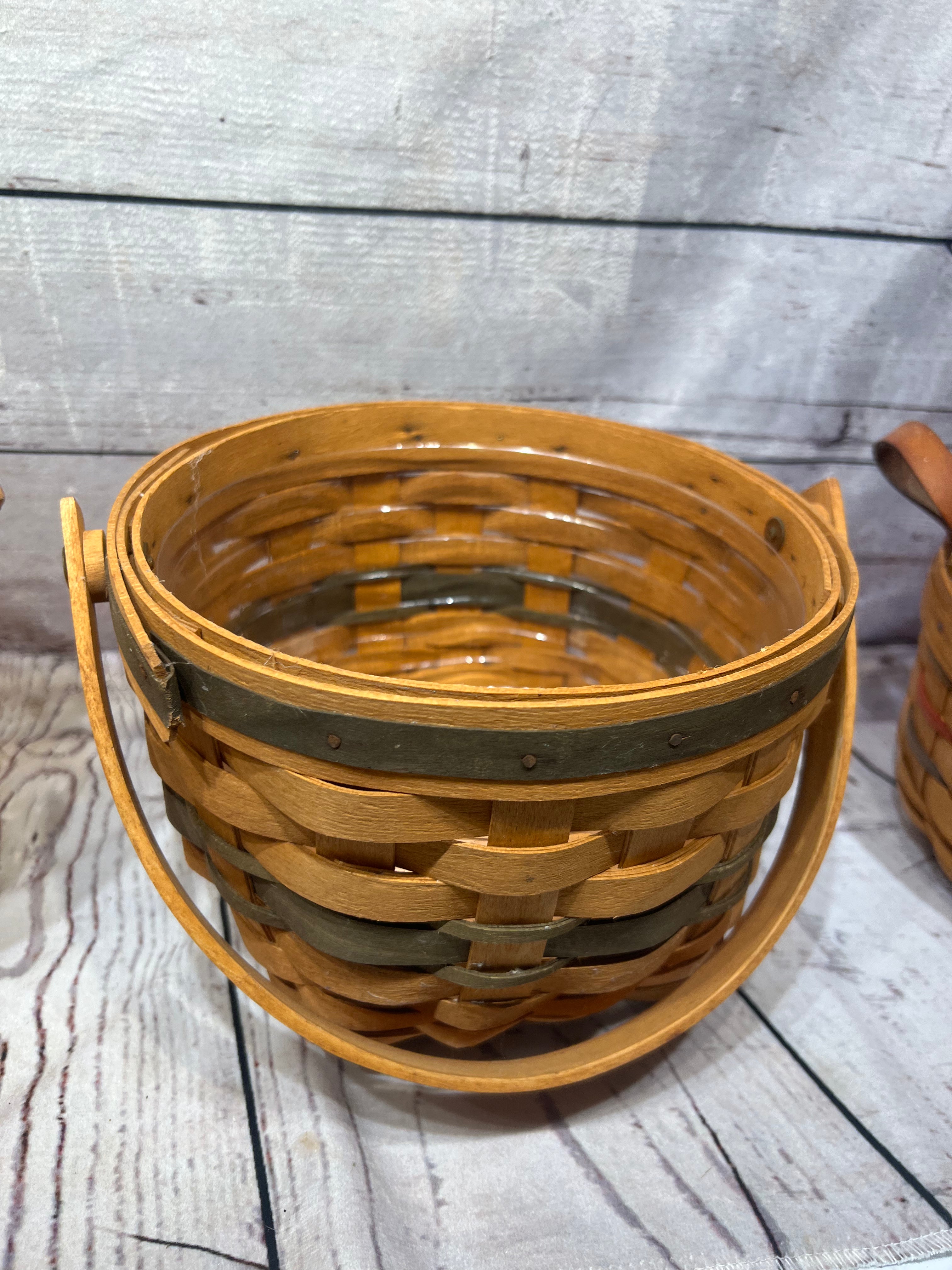 3) Longaberger hand woven baskets, Longaberger basket dividers - Maring  Auction Co LLC