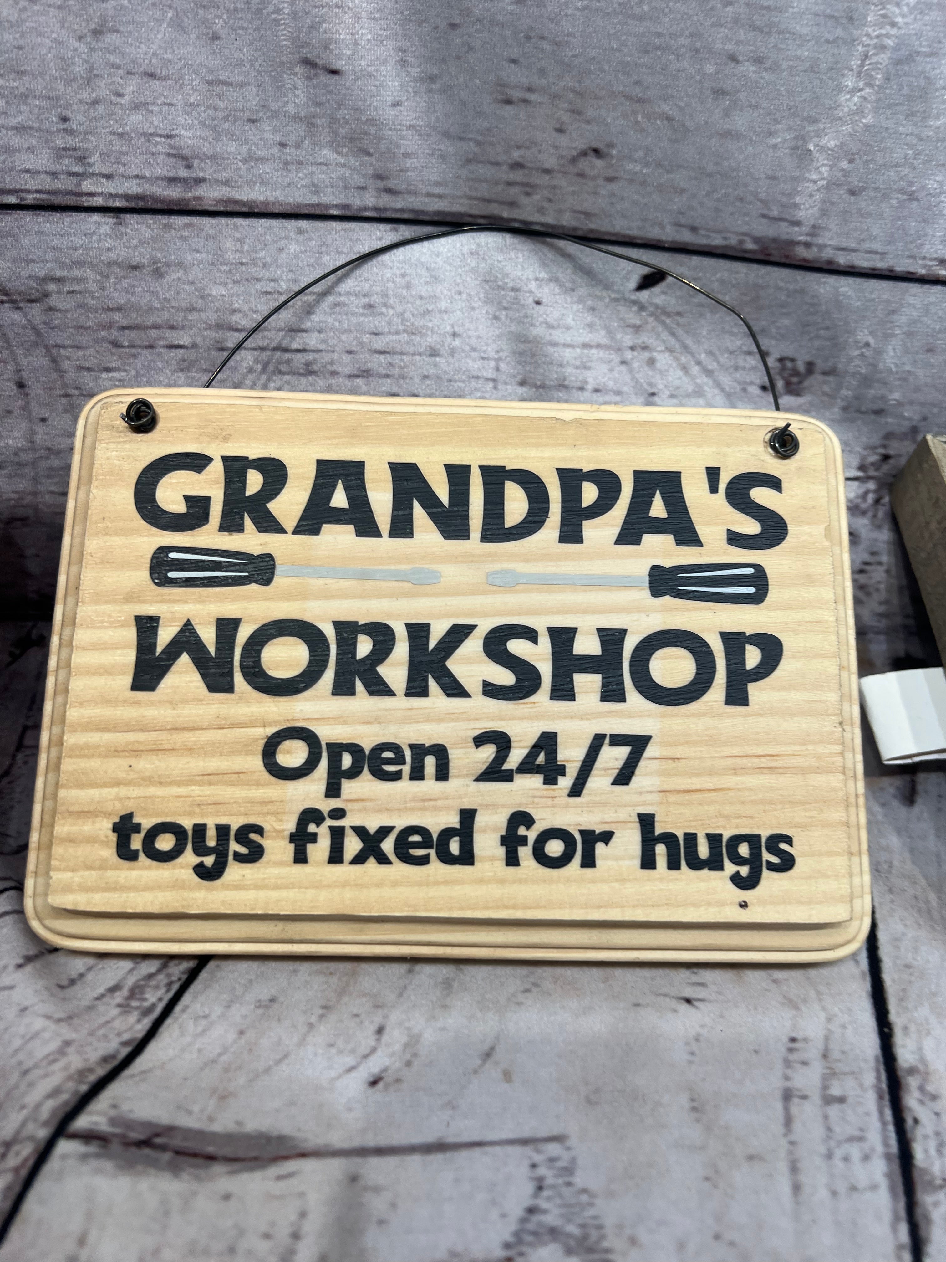 Handmade hanging signs