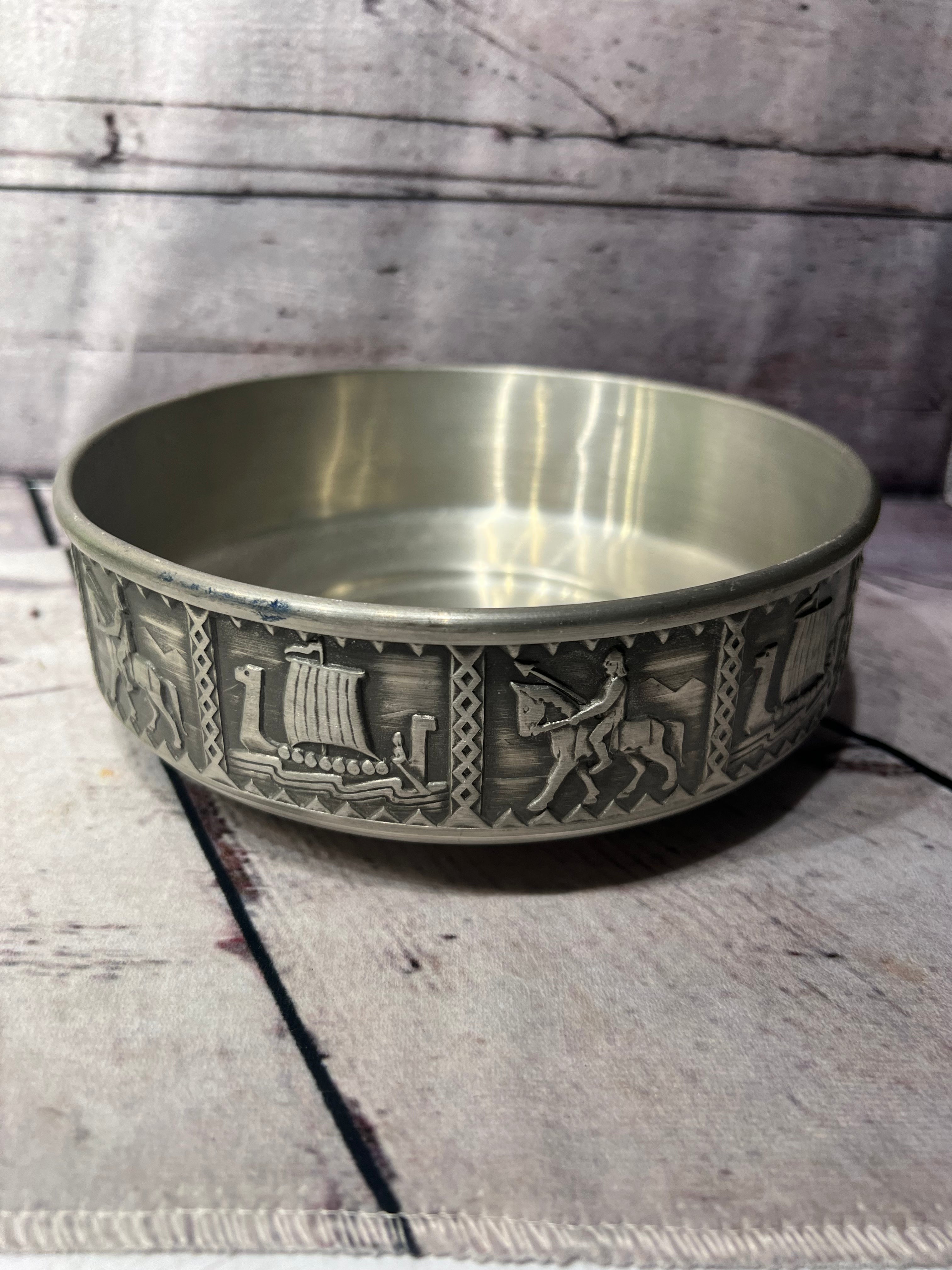 Norsk Tinn Pewter Bowl, Norwegian Scandinavian Mid Century