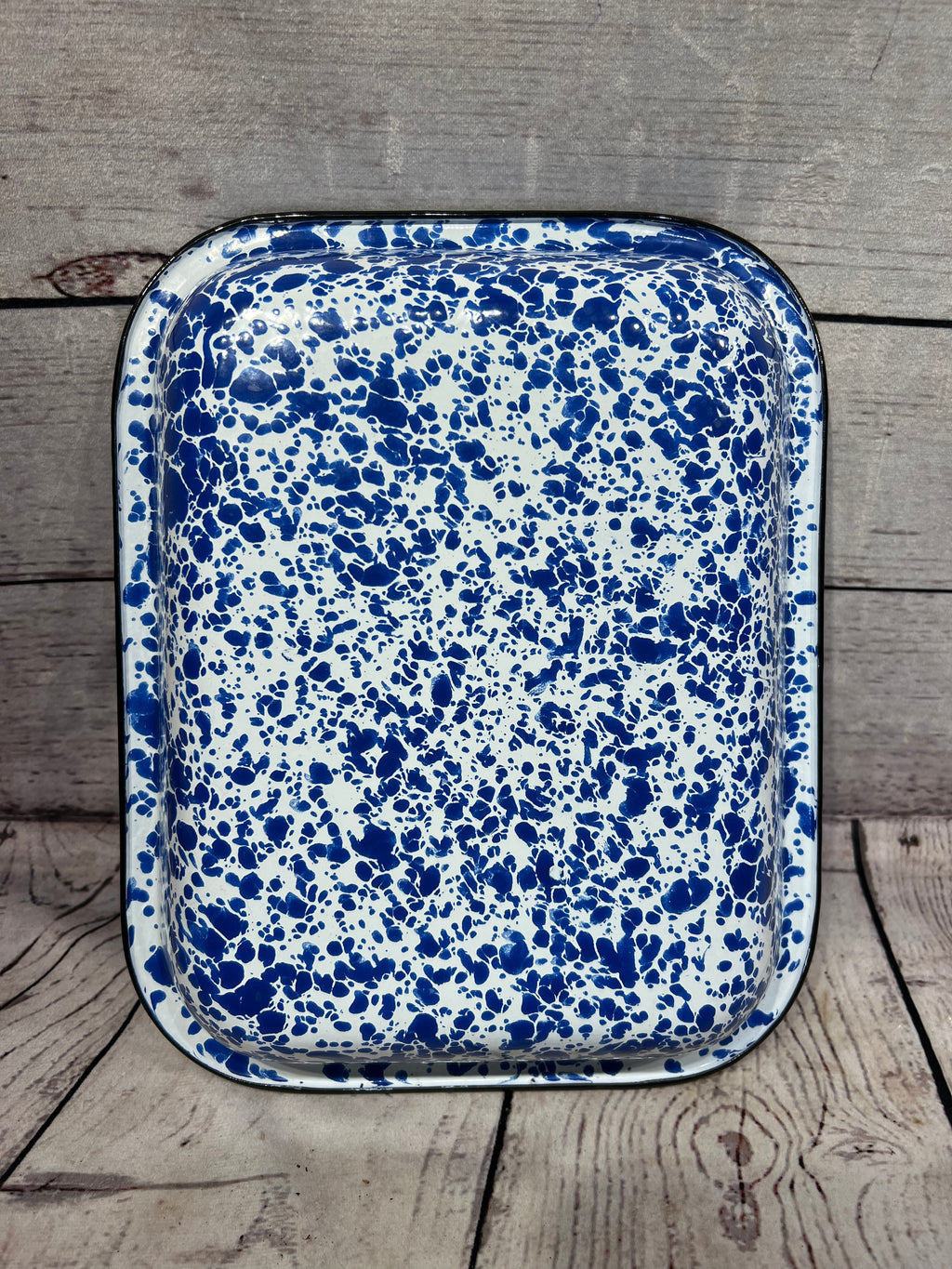 Enamel Cobalt Swirl Pan