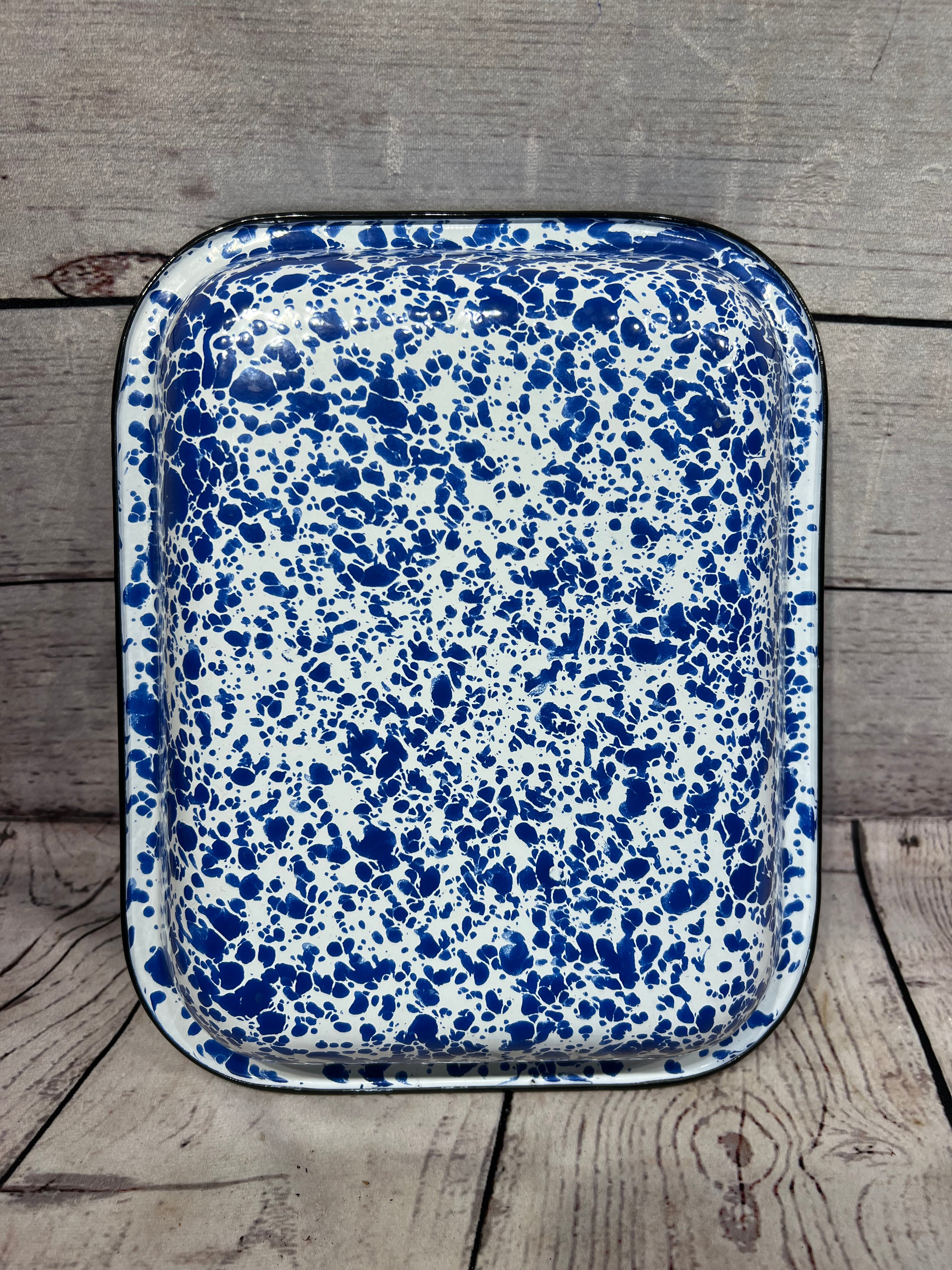 Enamel Cobalt Swirl Pan