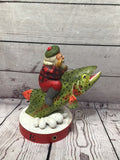 Folk art no.2 santa riding trout