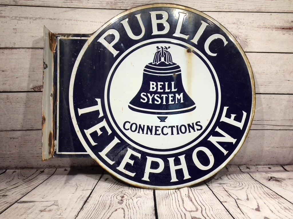 Public Telephone enamel sign