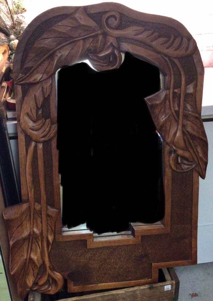 Large wood carved mirror