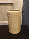 USA Yellow Ribbed Vase