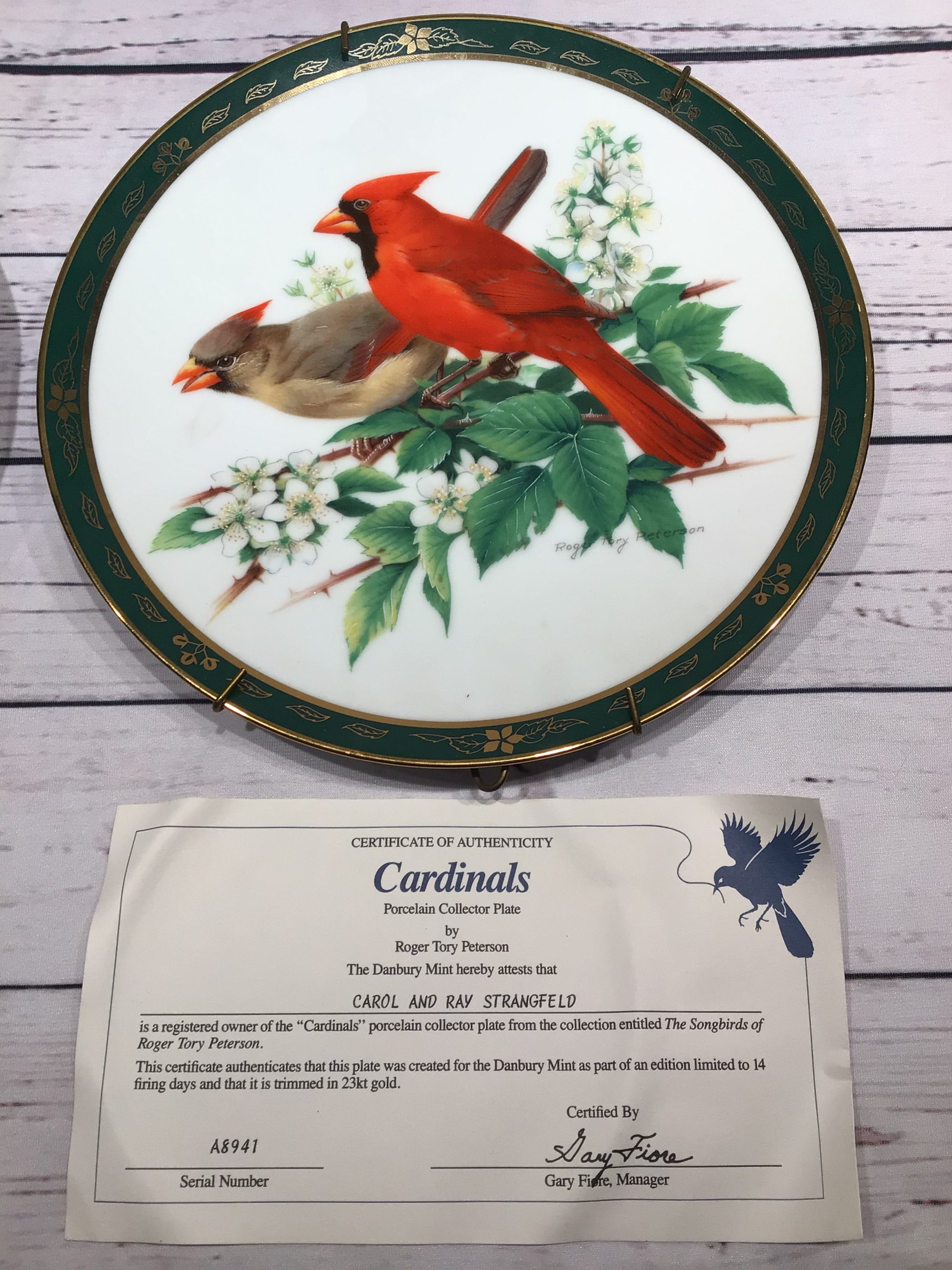 Roger Troy Peterson "Cardinals" Plate