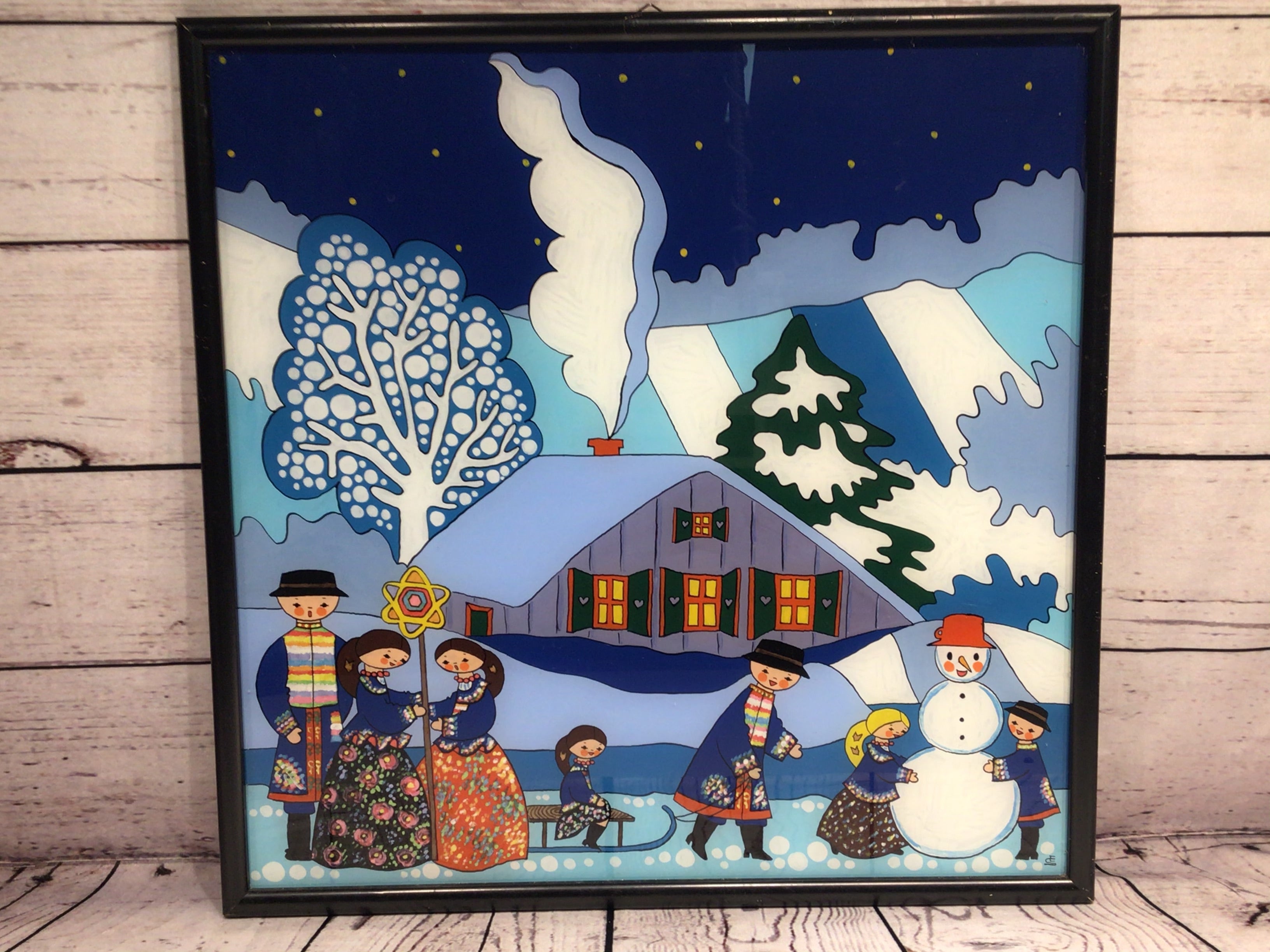 16.5" x 16.5" Caroling Christmas picture