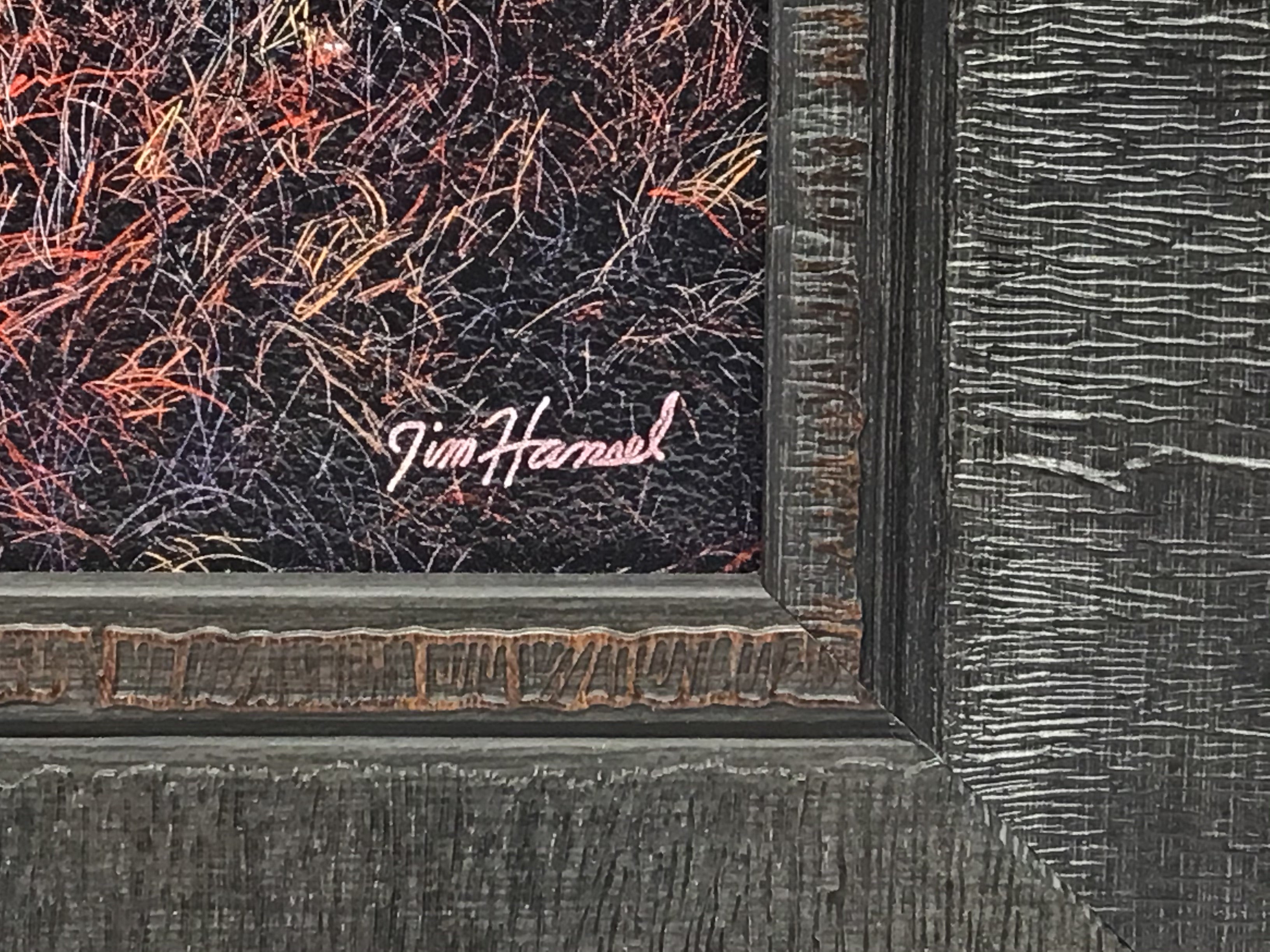20.5" x 17" Cabin At Night-Jim Hansel