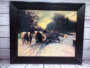 24.5" x 21.5" Ox Hauling Tree Print