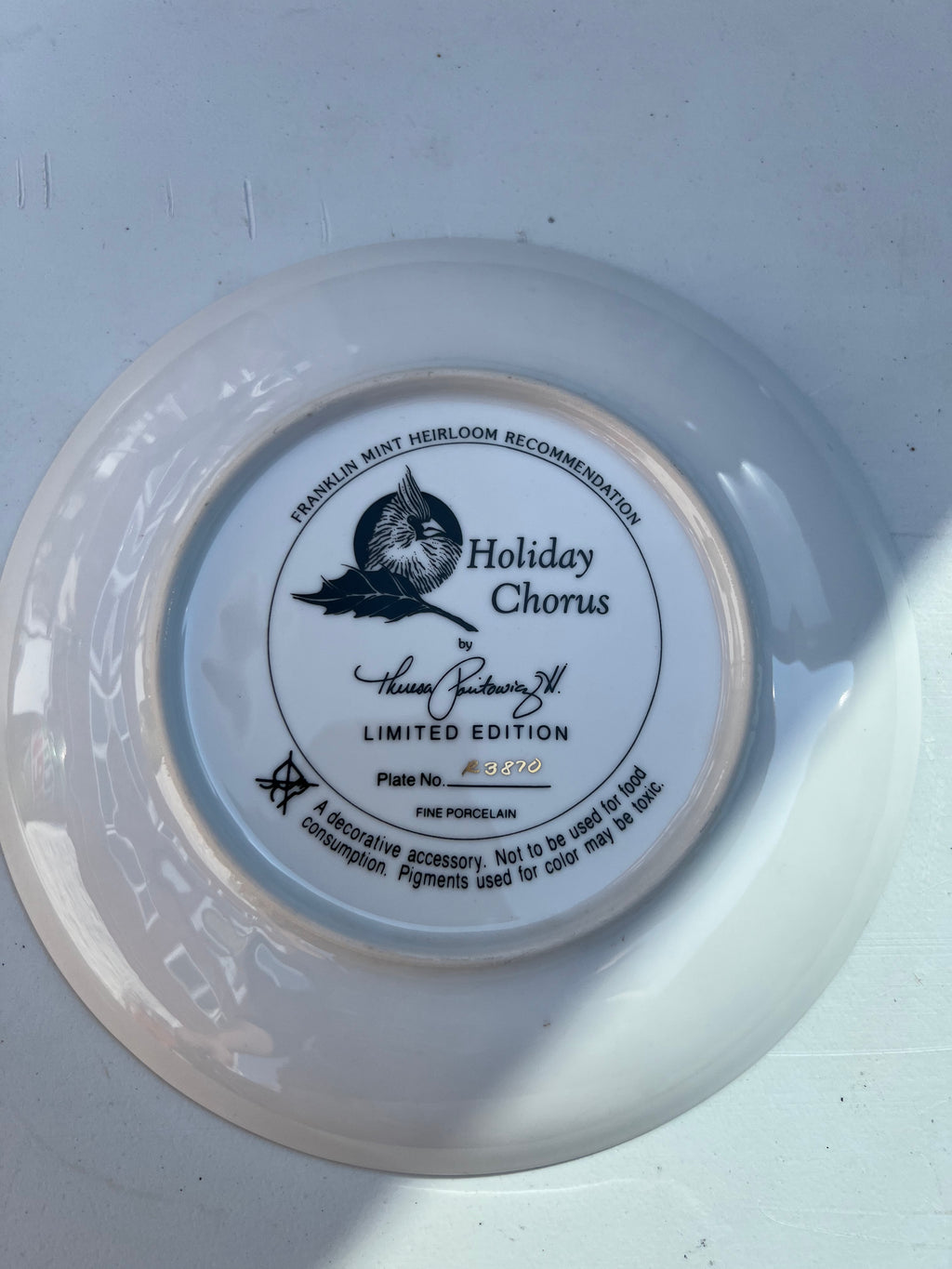 Franklin Mint Plate "holiday Chorus"