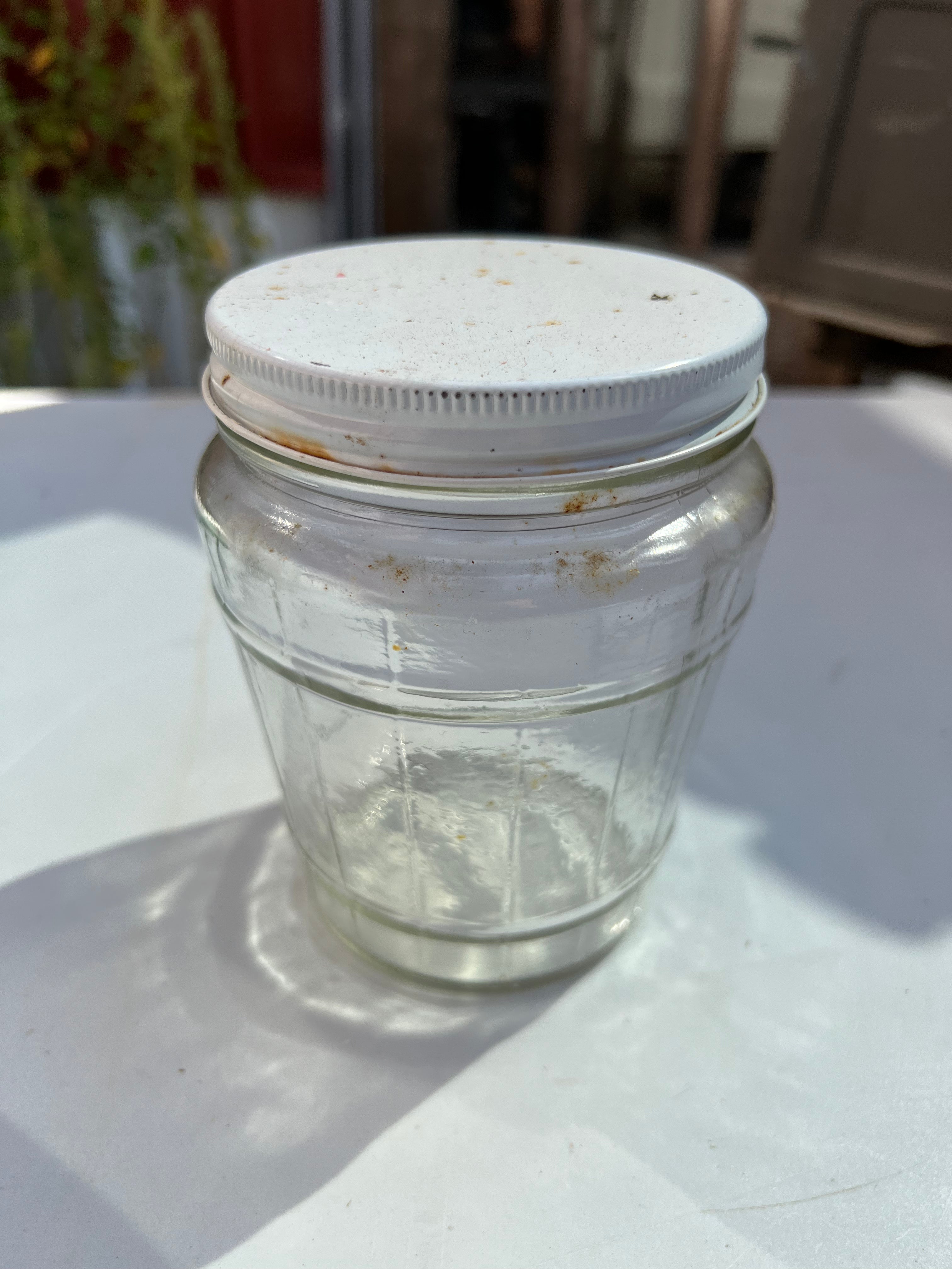 Lg Glass Barrel Jar