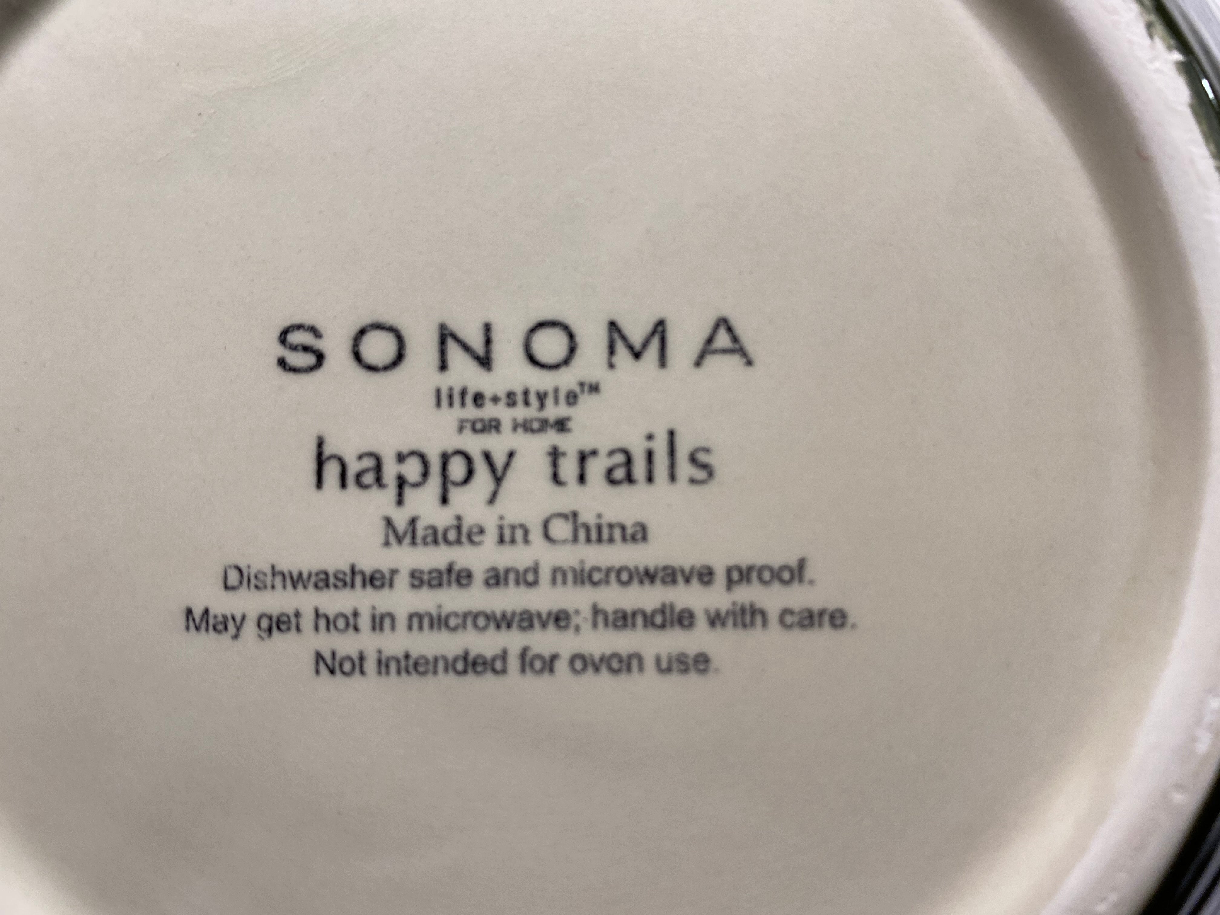 39 pc Sonoma Dishes- Pattern "Happy Trails"