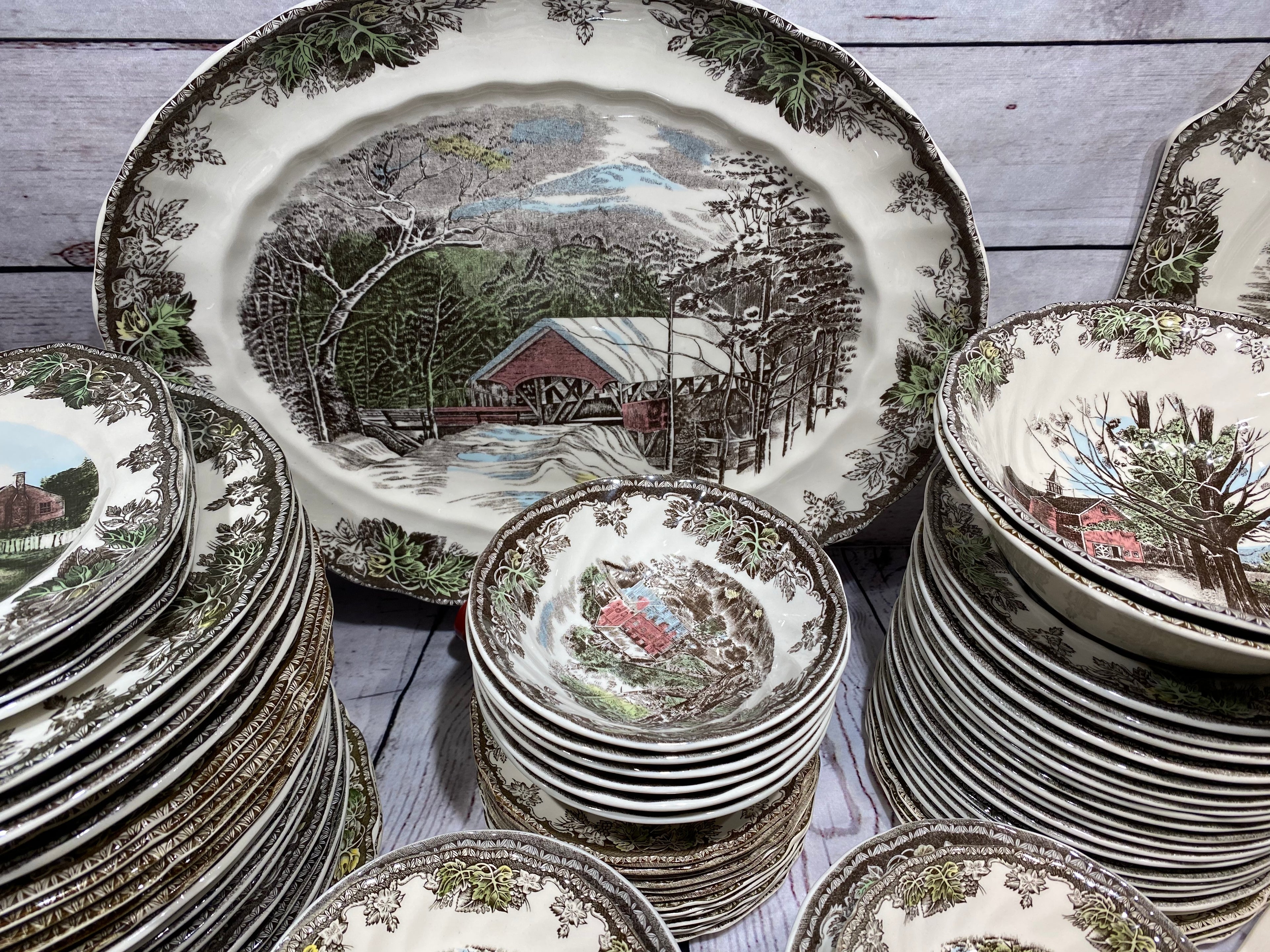 157pc Johnson Bros England 1883 "The Friendly Village" Set