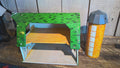 Vintage metal toy barn w/ silo