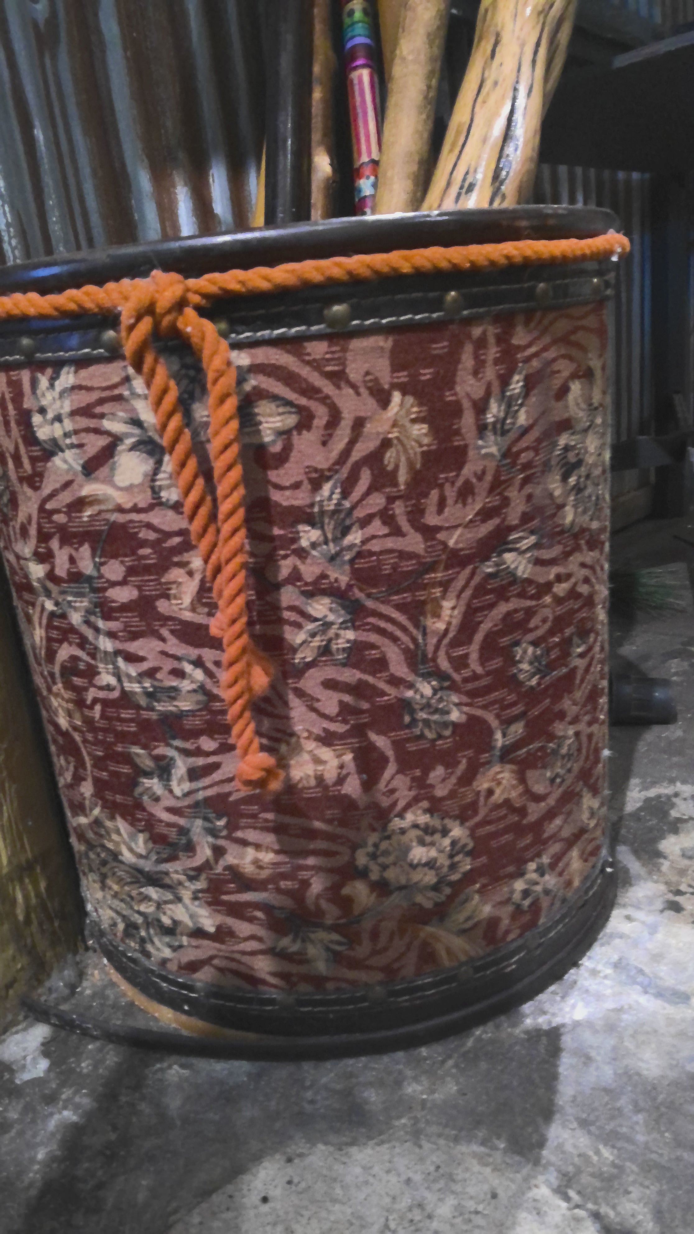 Red decorative bucket