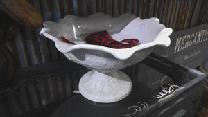 Lg White Bird bath