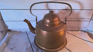 Vintage copper teapot kettle with lid