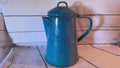 Blue enamel coffee pot