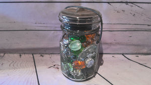 Mason jar with marbles