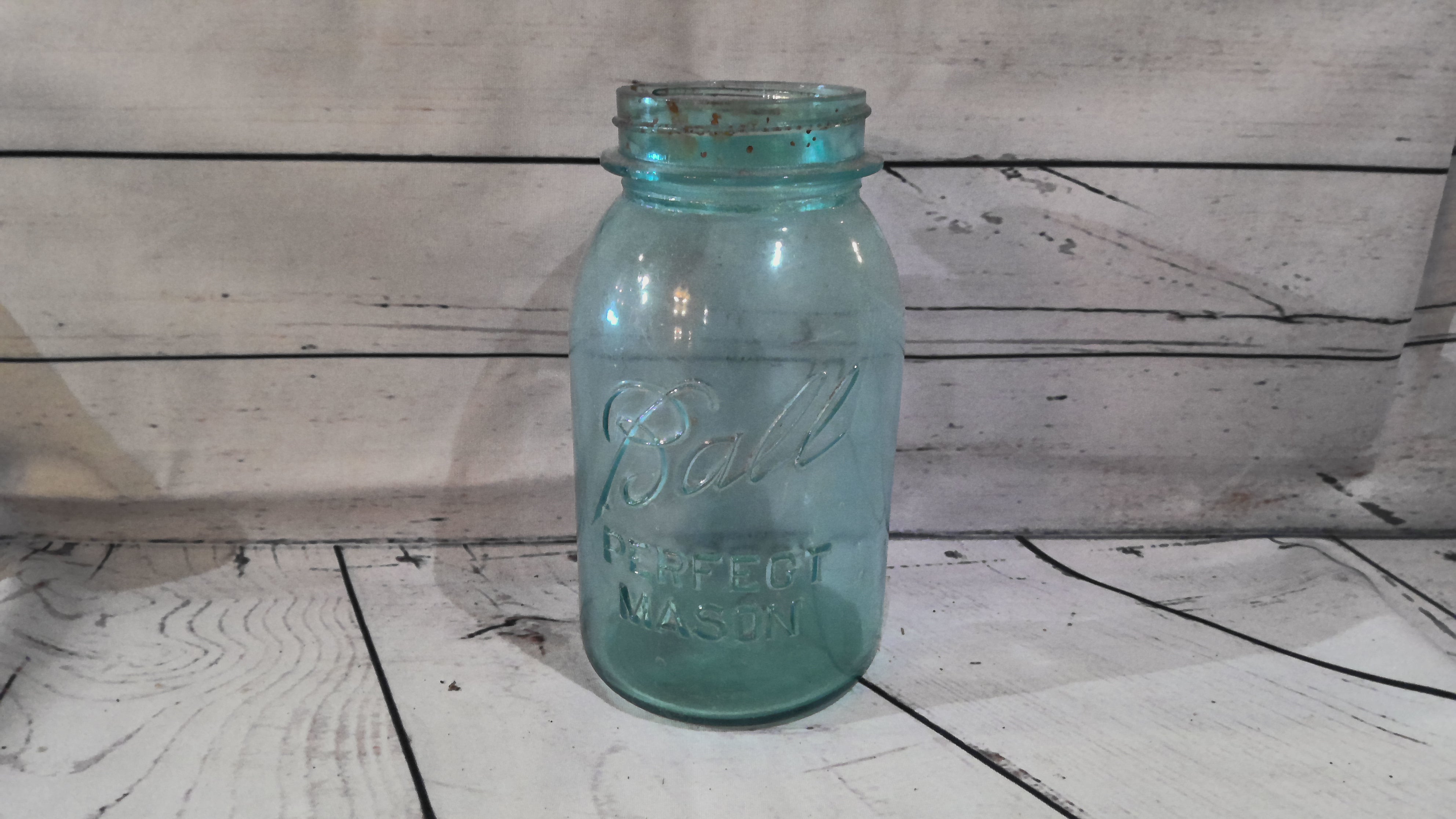 Blue Mason jar