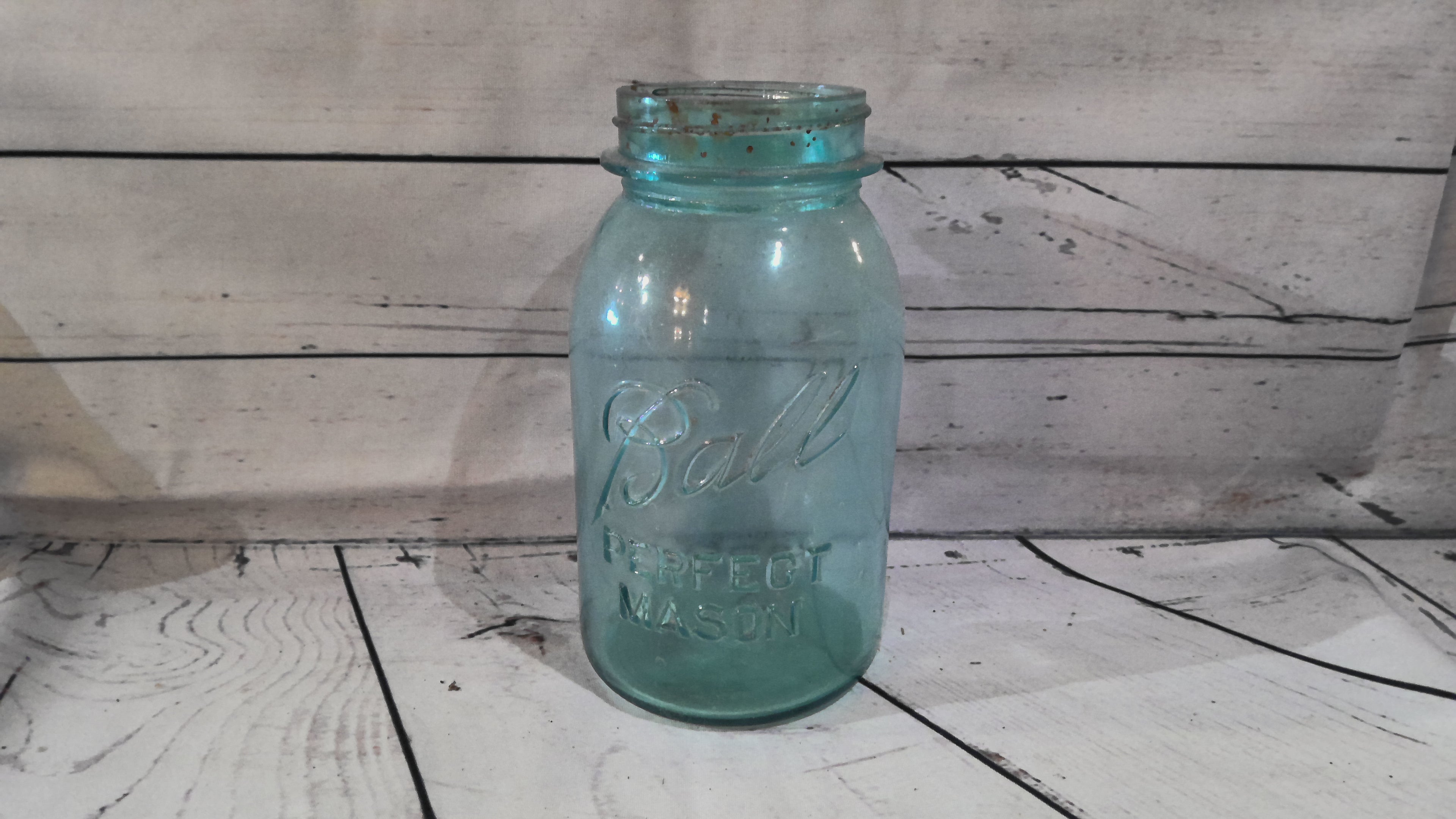 Blue Mason jar