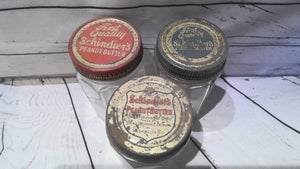 Vintage glass peanut butter jars