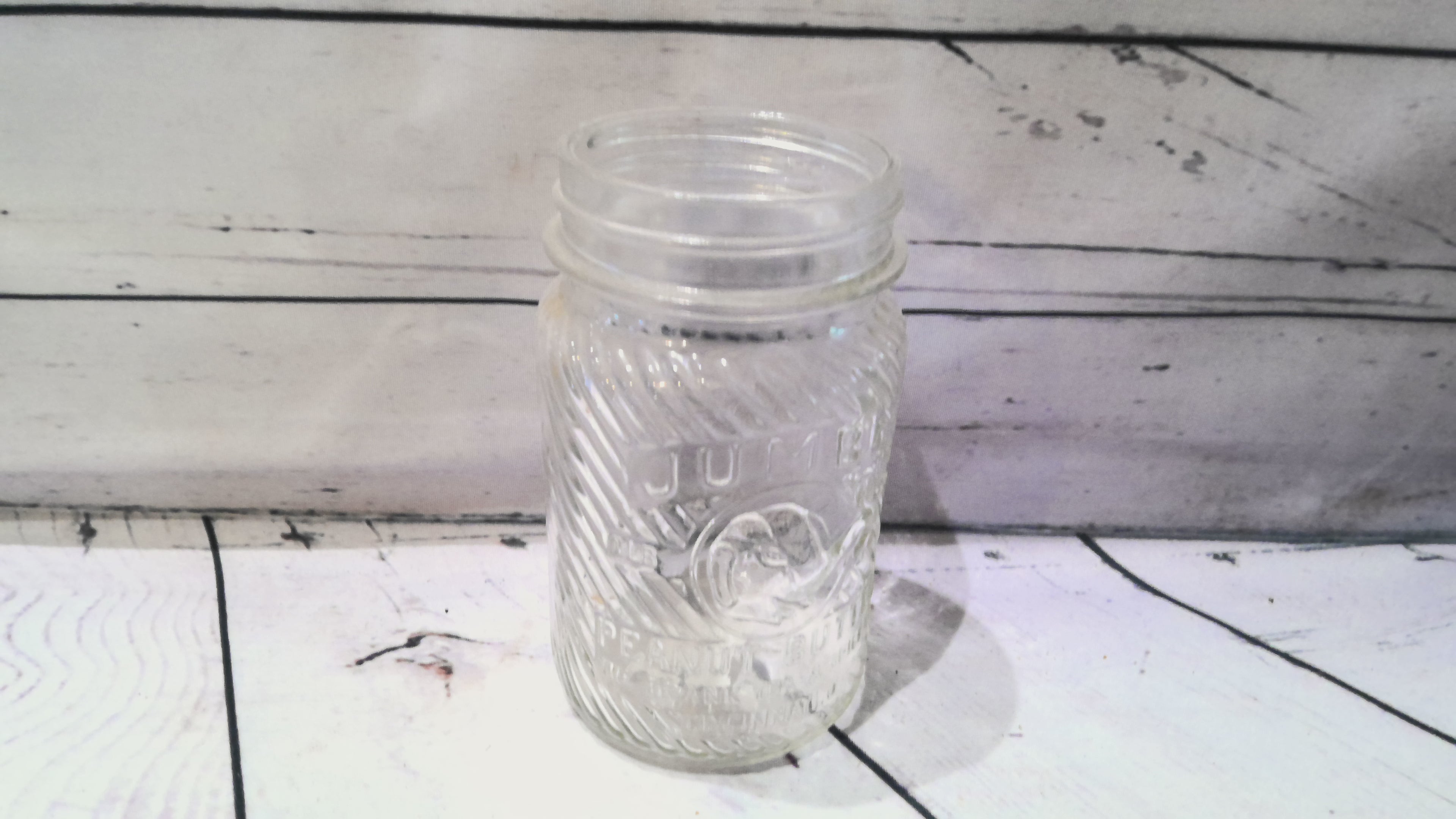 Jumbo peanut butter glass jar