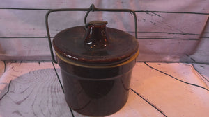 Brown pot with lid