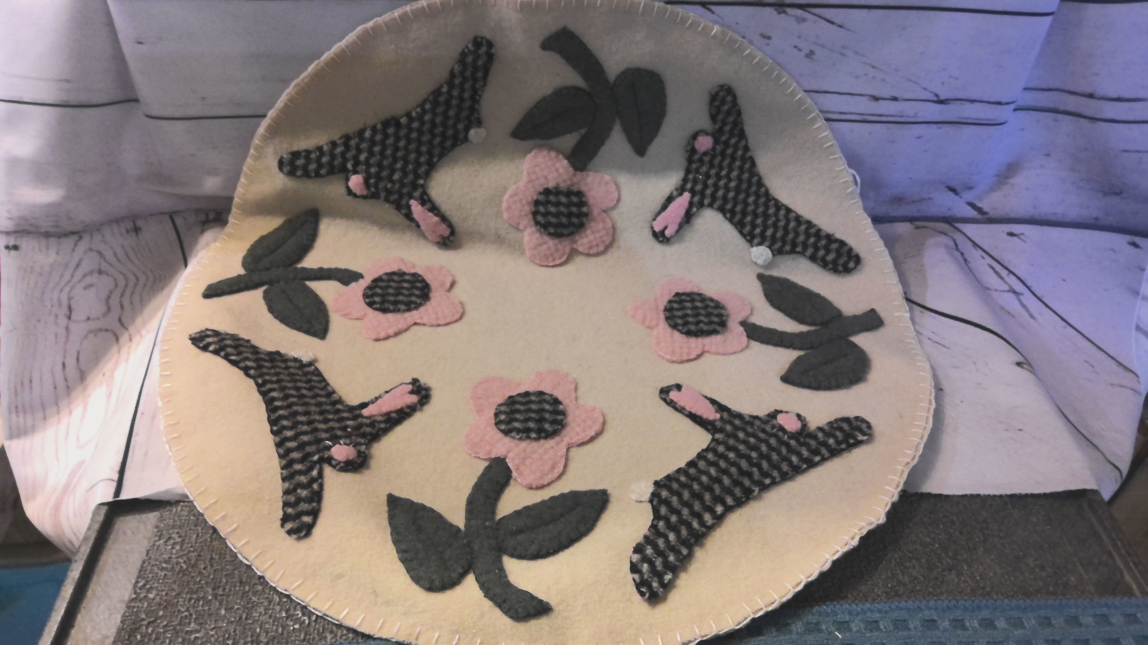 Hand knitted Bunny table mat