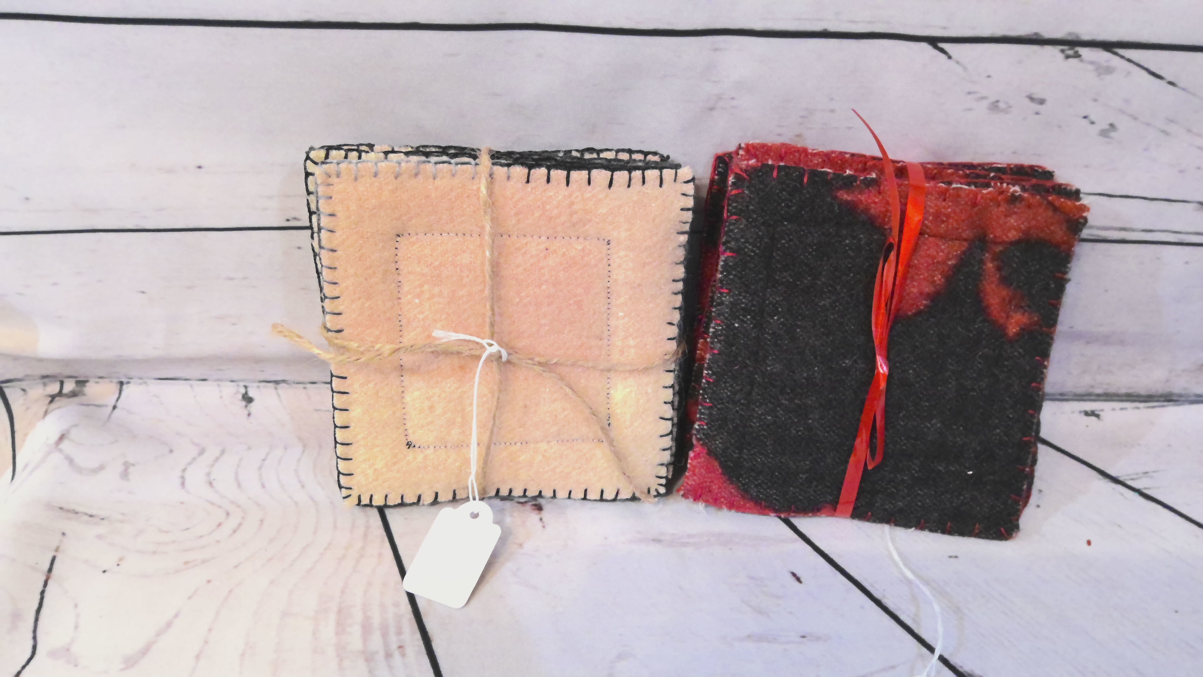 Set a four crocheted coasters with fall coasters
