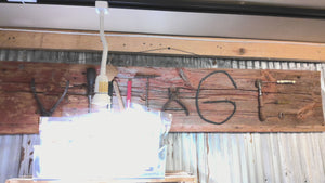 Vintage sign made from old tools